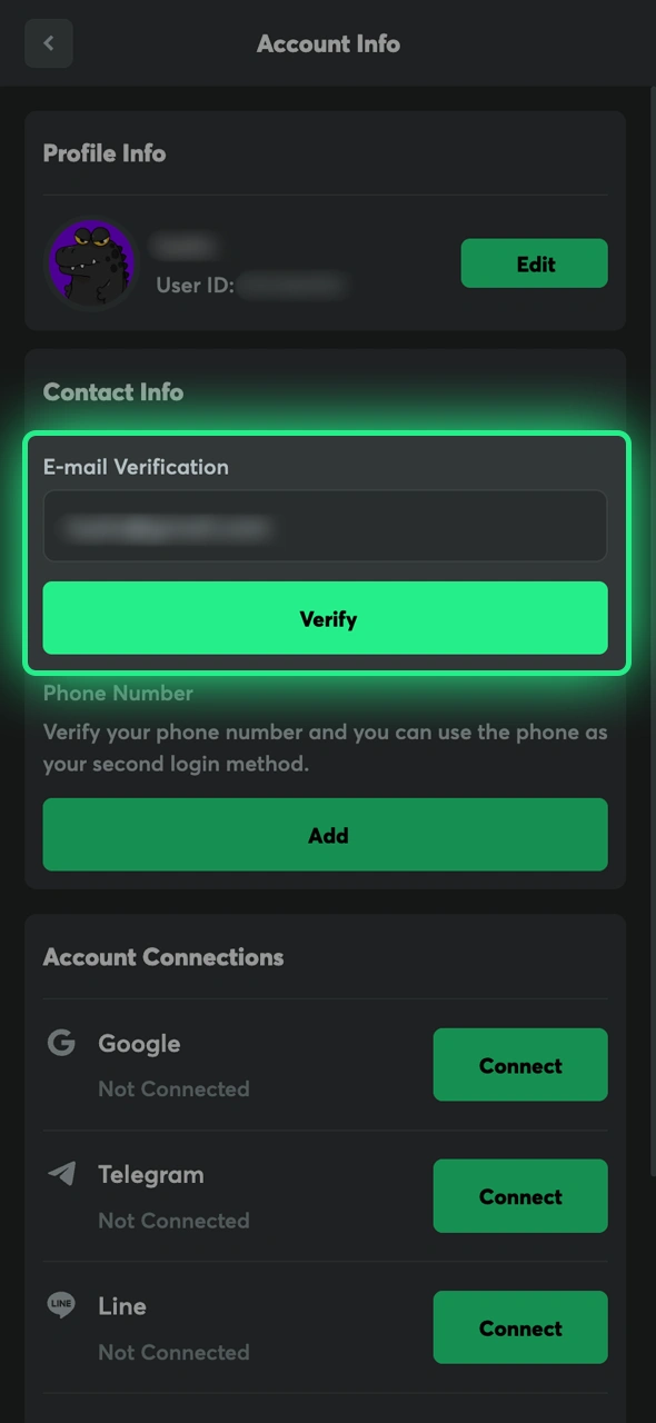 Verify your email to activate your account in the BC Game affiliate system.