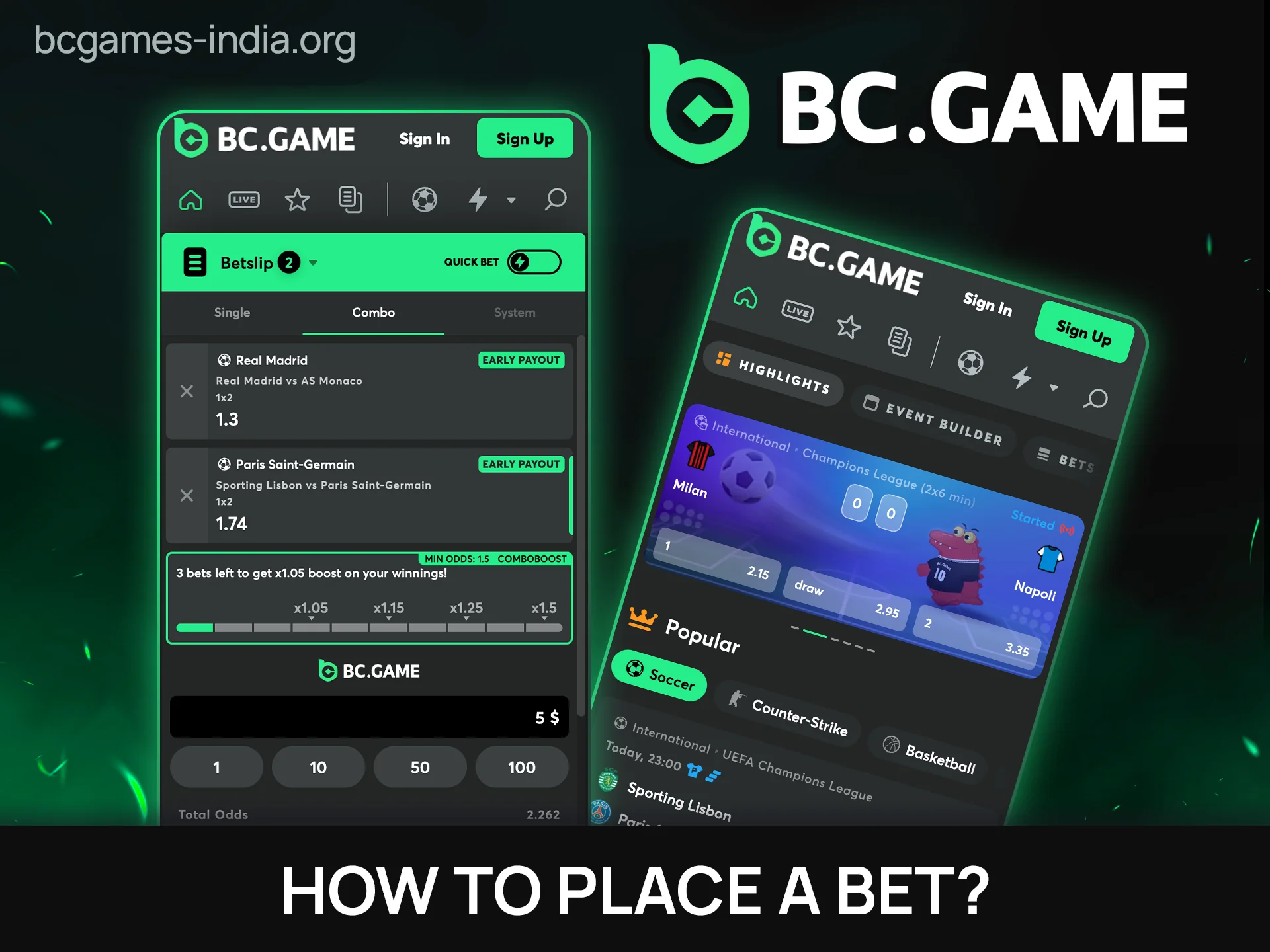 Discover how to place a bet using the BC Game app.